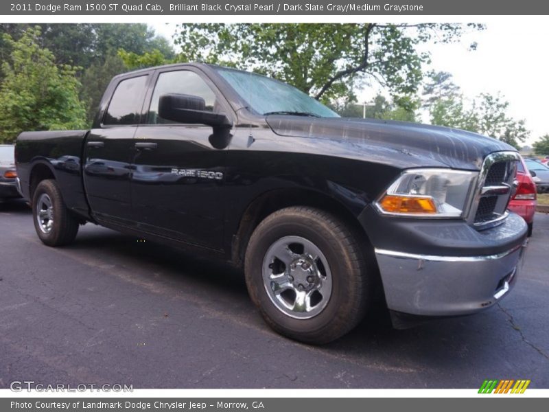 Brilliant Black Crystal Pearl / Dark Slate Gray/Medium Graystone 2011 Dodge Ram 1500 ST Quad Cab