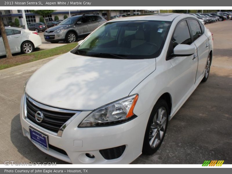 Aspen White / Marble Gray 2013 Nissan Sentra SL