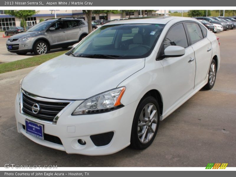 Aspen White / Marble Gray 2013 Nissan Sentra SL