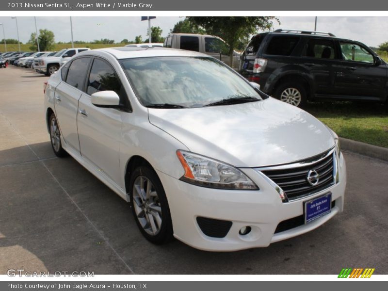 Aspen White / Marble Gray 2013 Nissan Sentra SL