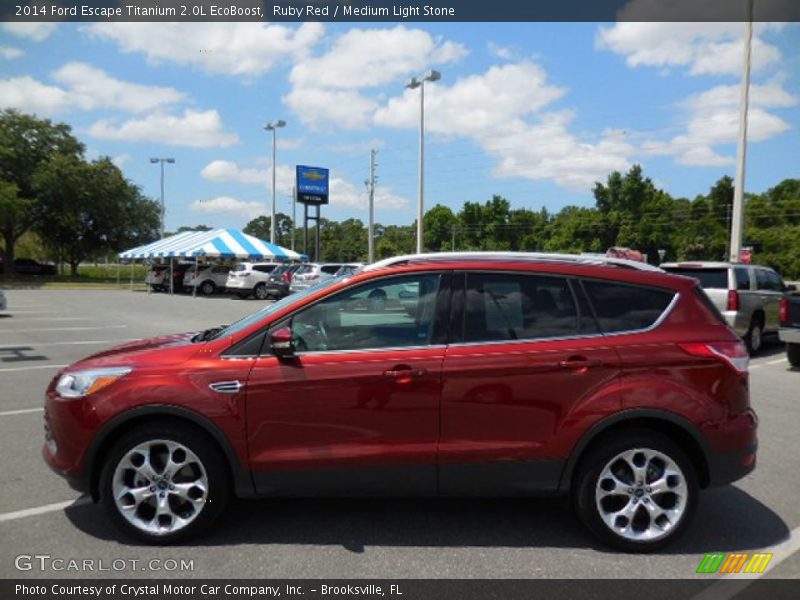 Ruby Red / Medium Light Stone 2014 Ford Escape Titanium 2.0L EcoBoost