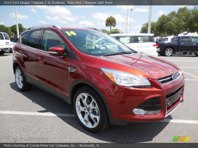 Ruby Red / Medium Light Stone 2014 Ford Escape Titanium 2.0L EcoBoost