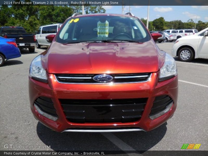 Ruby Red / Medium Light Stone 2014 Ford Escape Titanium 2.0L EcoBoost