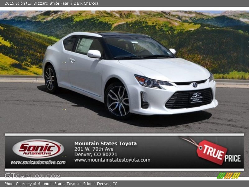 Blizzard White Pearl / Dark Charcoal 2015 Scion tC