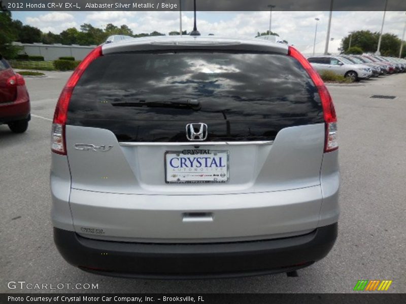 Alabaster Silver Metallic / Beige 2012 Honda CR-V EX-L