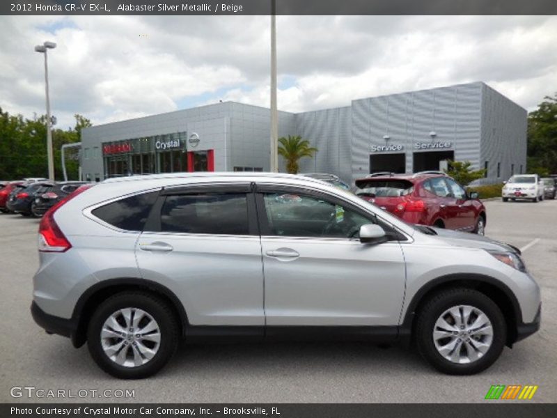Alabaster Silver Metallic / Beige 2012 Honda CR-V EX-L