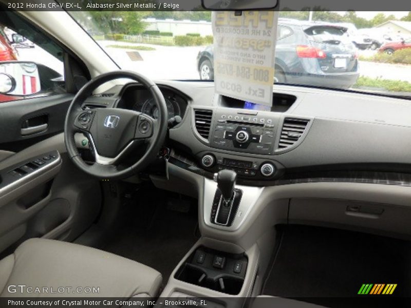 Alabaster Silver Metallic / Beige 2012 Honda CR-V EX-L