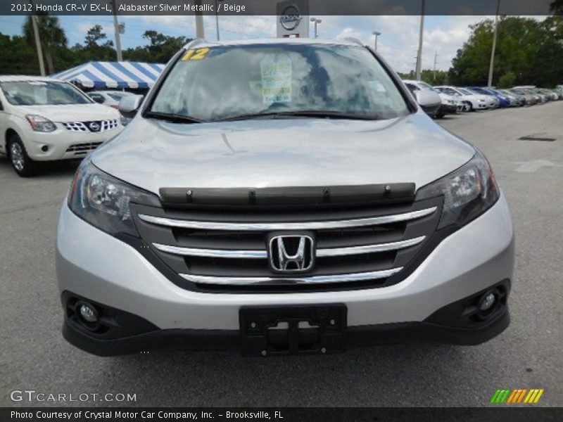 Alabaster Silver Metallic / Beige 2012 Honda CR-V EX-L