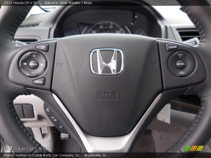 Alabaster Silver Metallic / Beige 2012 Honda CR-V EX-L