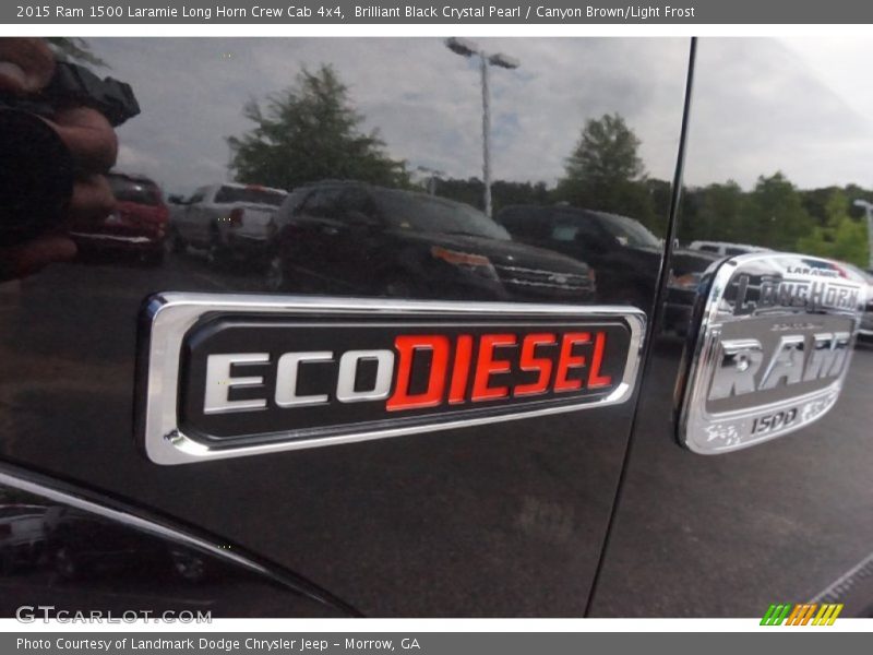 Brilliant Black Crystal Pearl / Canyon Brown/Light Frost 2015 Ram 1500 Laramie Long Horn Crew Cab 4x4