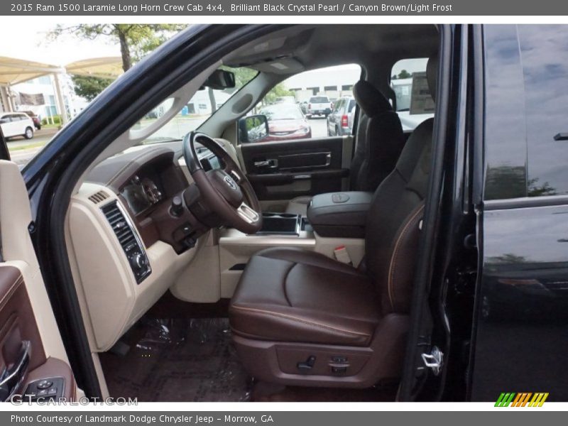 Brilliant Black Crystal Pearl / Canyon Brown/Light Frost 2015 Ram 1500 Laramie Long Horn Crew Cab 4x4