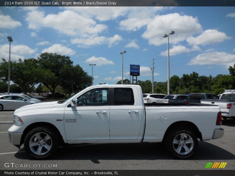 Bright White / Black/Diesel Gray 2014 Ram 1500 SLT Quad Cab