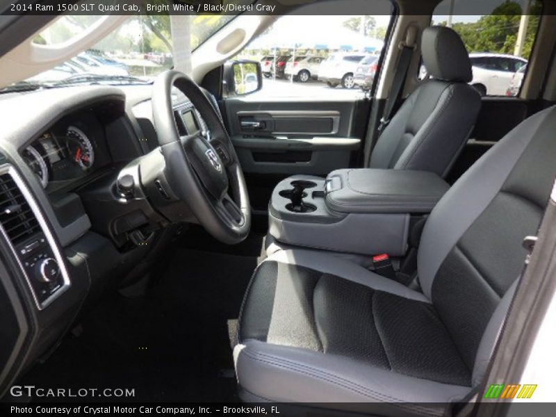 Bright White / Black/Diesel Gray 2014 Ram 1500 SLT Quad Cab