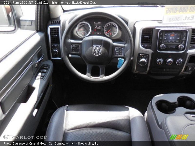 Bright White / Black/Diesel Gray 2014 Ram 1500 SLT Quad Cab