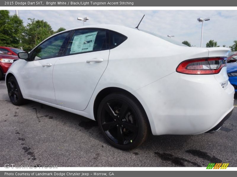 Bright White / Black/Light Tungsten Accent Stitching 2015 Dodge Dart SXT