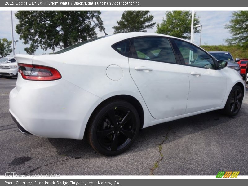 Bright White / Black/Light Tungsten Accent Stitching 2015 Dodge Dart SXT