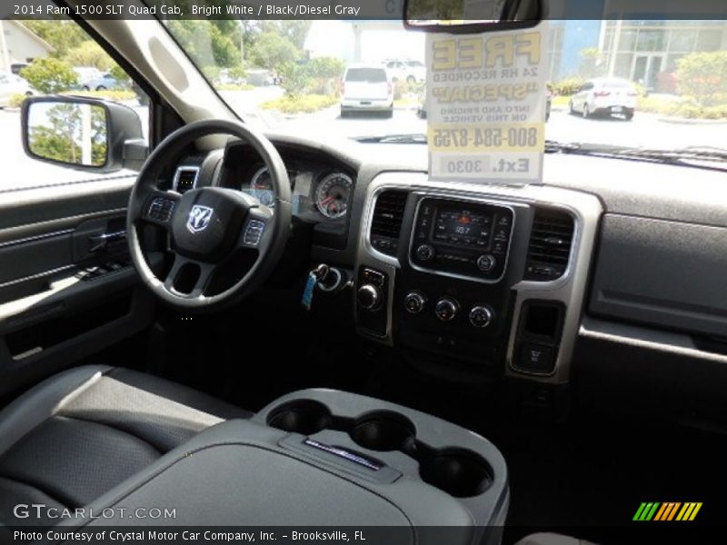 Bright White / Black/Diesel Gray 2014 Ram 1500 SLT Quad Cab