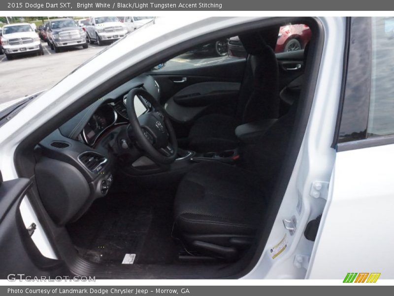 Bright White / Black/Light Tungsten Accent Stitching 2015 Dodge Dart SXT
