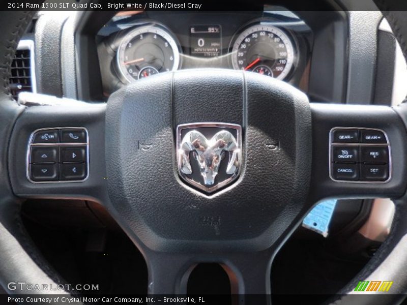 Bright White / Black/Diesel Gray 2014 Ram 1500 SLT Quad Cab