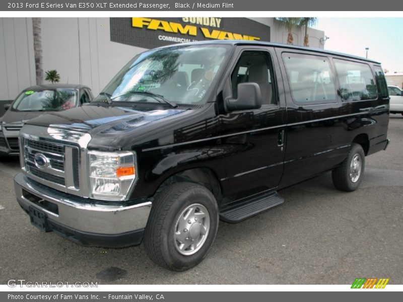 Black / Medium Flint 2013 Ford E Series Van E350 XLT Extended Passenger