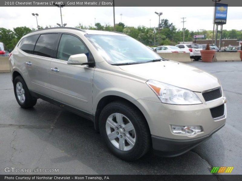 Gold Mist Metallic / Ebony 2010 Chevrolet Traverse LT AWD