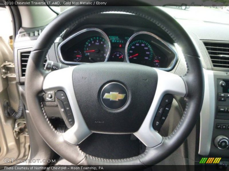 Gold Mist Metallic / Ebony 2010 Chevrolet Traverse LT AWD