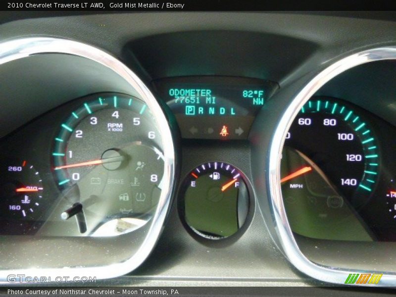 Gold Mist Metallic / Ebony 2010 Chevrolet Traverse LT AWD