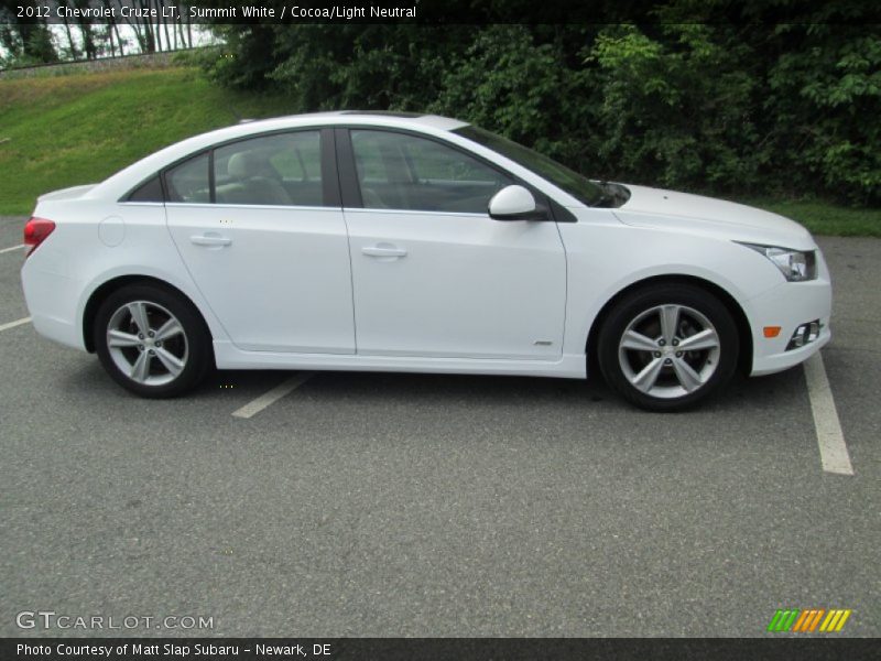 Summit White / Cocoa/Light Neutral 2012 Chevrolet Cruze LT