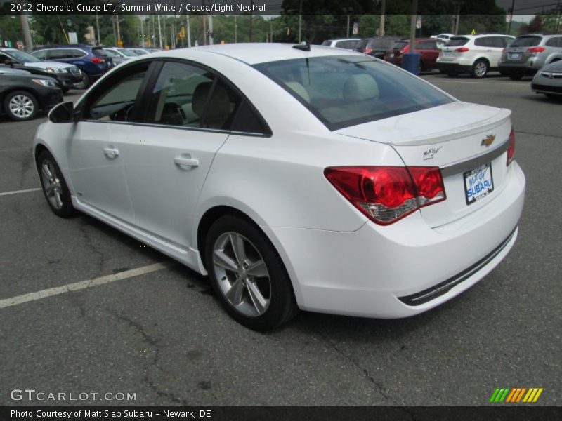 Summit White / Cocoa/Light Neutral 2012 Chevrolet Cruze LT