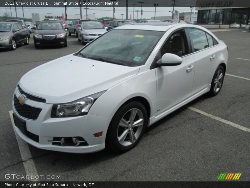 Summit White / Cocoa/Light Neutral 2012 Chevrolet Cruze LT