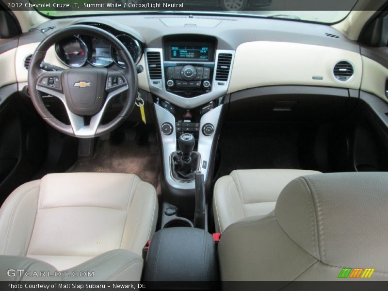 Summit White / Cocoa/Light Neutral 2012 Chevrolet Cruze LT