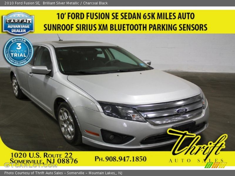 Brilliant Silver Metallic / Charcoal Black 2010 Ford Fusion SE