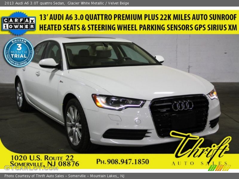 Glacier White Metallic / Velvet Beige 2013 Audi A6 3.0T quattro Sedan