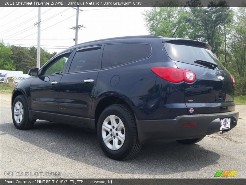 Dark Blue Metallic / Dark Gray/Light Gray 2011 Chevrolet Traverse LS AWD