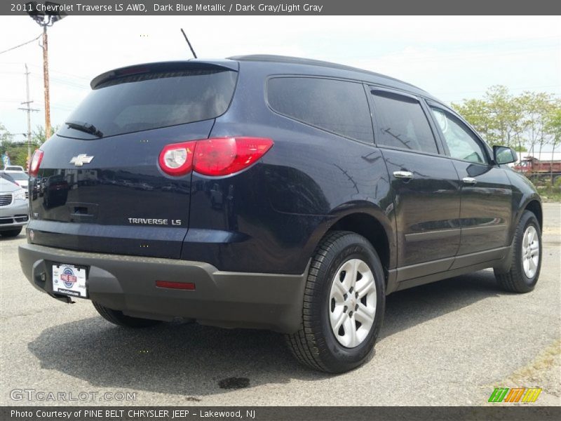 Dark Blue Metallic / Dark Gray/Light Gray 2011 Chevrolet Traverse LS AWD