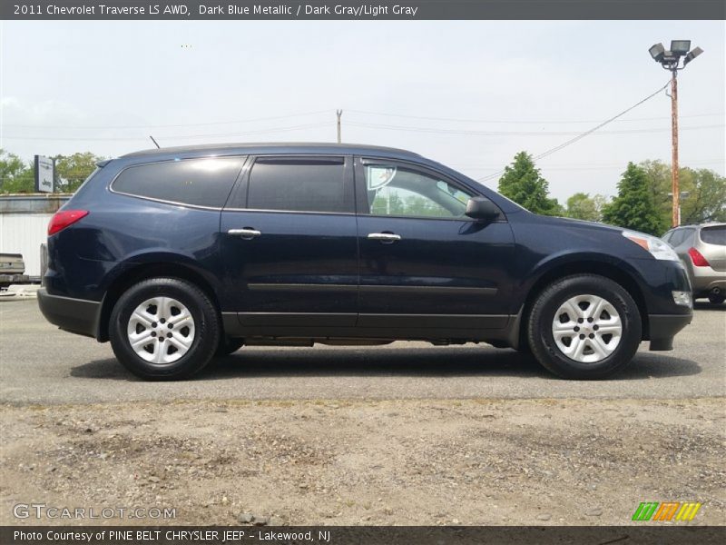 Dark Blue Metallic / Dark Gray/Light Gray 2011 Chevrolet Traverse LS AWD