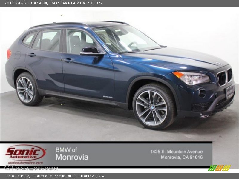 Deep Sea Blue Metallic / Black 2015 BMW X1 sDrive28i