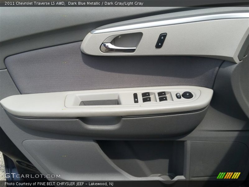 Dark Blue Metallic / Dark Gray/Light Gray 2011 Chevrolet Traverse LS AWD