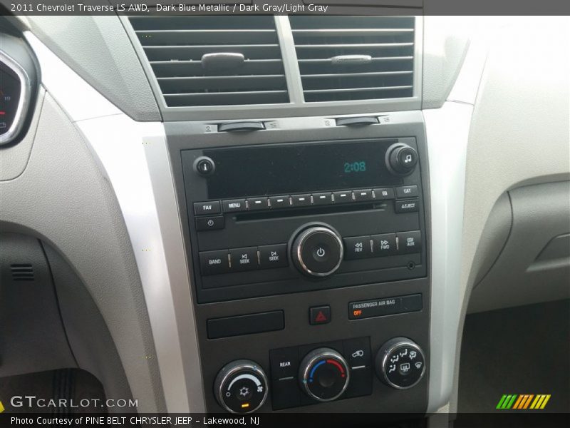Dark Blue Metallic / Dark Gray/Light Gray 2011 Chevrolet Traverse LS AWD