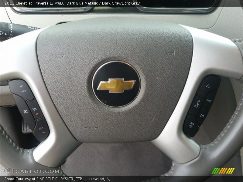 Dark Blue Metallic / Dark Gray/Light Gray 2011 Chevrolet Traverse LS AWD