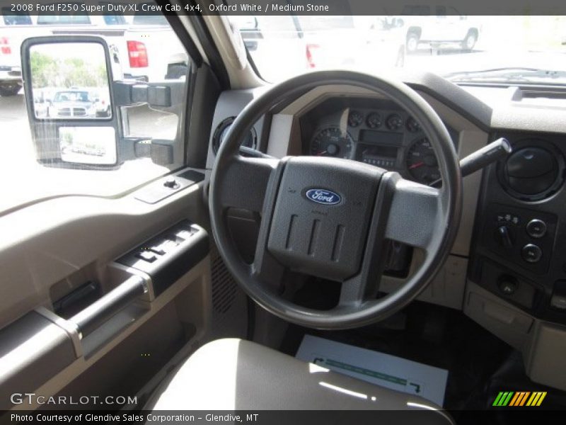 Oxford White / Medium Stone 2008 Ford F250 Super Duty XL Crew Cab 4x4