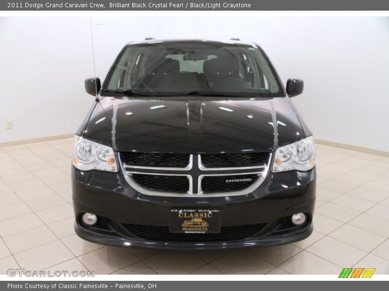 Brilliant Black Crystal Pearl / Black/Light Graystone 2011 Dodge Grand Caravan Crew