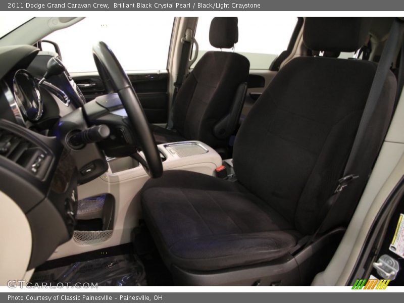 Brilliant Black Crystal Pearl / Black/Light Graystone 2011 Dodge Grand Caravan Crew