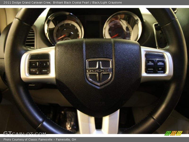 Brilliant Black Crystal Pearl / Black/Light Graystone 2011 Dodge Grand Caravan Crew