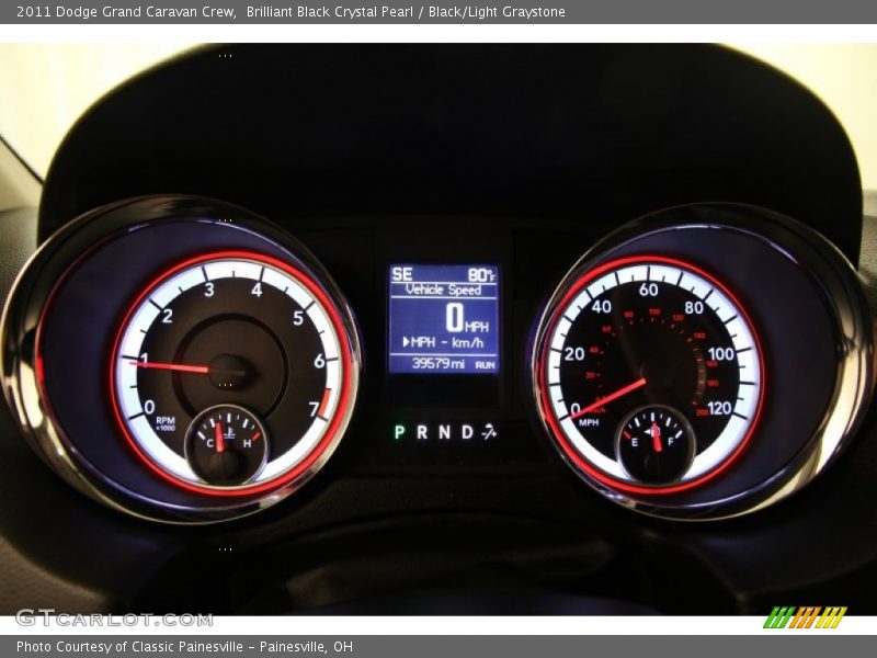 Brilliant Black Crystal Pearl / Black/Light Graystone 2011 Dodge Grand Caravan Crew