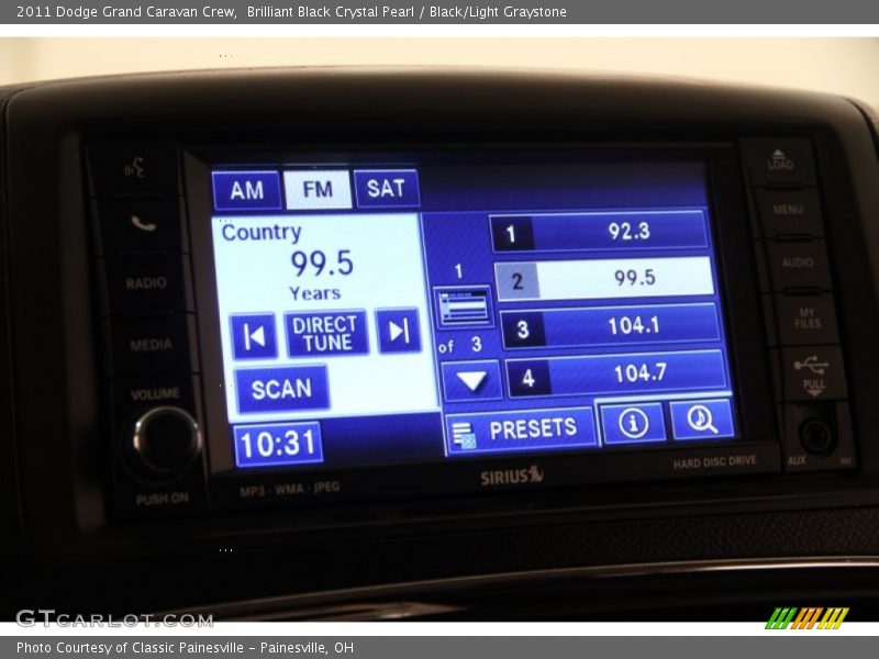 Brilliant Black Crystal Pearl / Black/Light Graystone 2011 Dodge Grand Caravan Crew