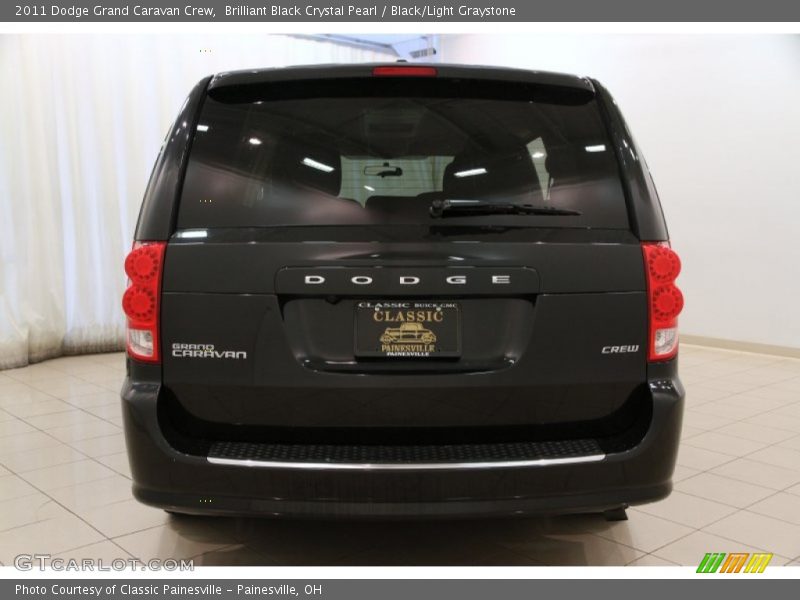 Brilliant Black Crystal Pearl / Black/Light Graystone 2011 Dodge Grand Caravan Crew