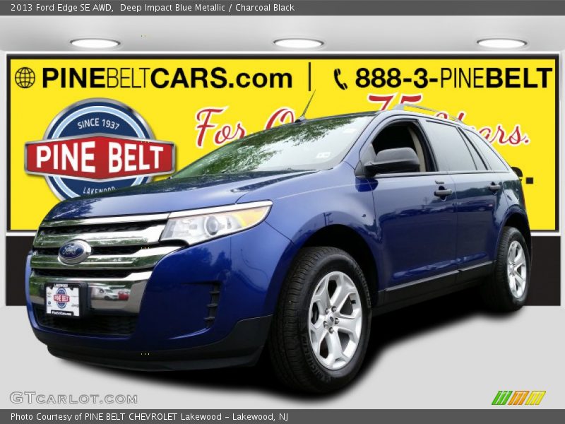 Deep Impact Blue Metallic / Charcoal Black 2013 Ford Edge SE AWD