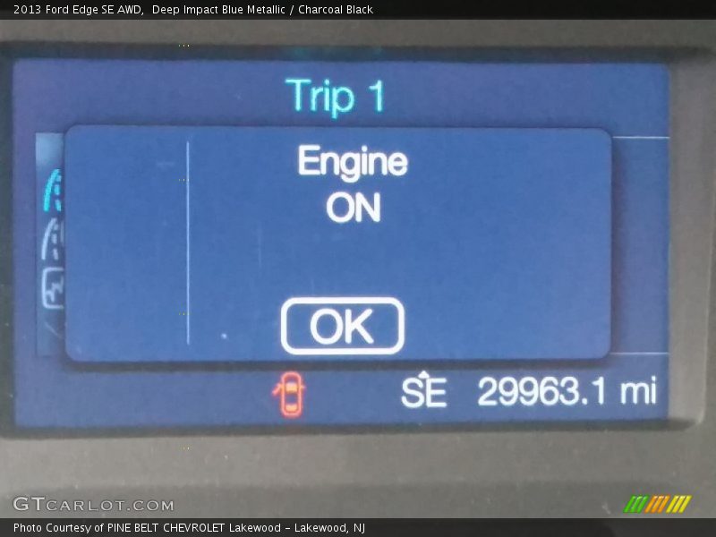 Deep Impact Blue Metallic / Charcoal Black 2013 Ford Edge SE AWD