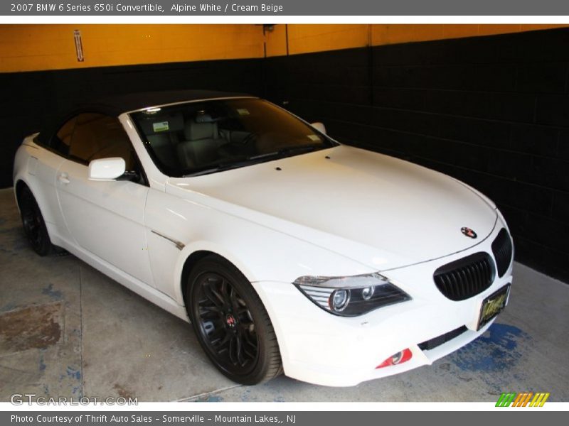 Alpine White / Cream Beige 2007 BMW 6 Series 650i Convertible